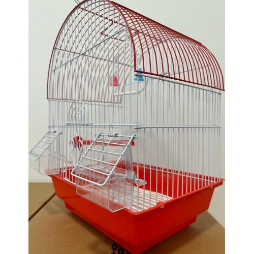 METAL BIRD CAGE A100 CM 28X38X21 - RED METAL BIRD CAGE A100 CM 28X38X21 - RED